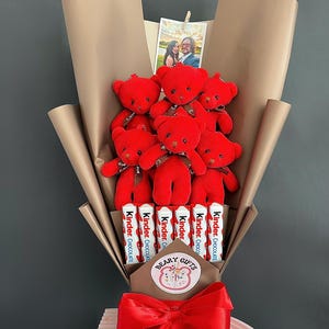 Teddy Bear Bouquet, Personalized Teddy Bear Bouquet, Teddy Bear Gift Bouquet, Valentines Day Gift, Gift For Her, Gift Box, Gift Box For Her