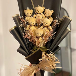 Teddy Bear Bouquet, Plush Teddy Bear Flower Bouquet, Teddy Bear Gift Bouquet, Valentines Day Gift, Gift For Her, Gift Box, Gift Box For Her