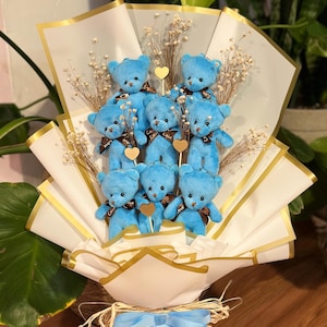 Teddy Bear Bouquet, Plush Teddy Bear Flower Bouquet, Teddy Bear Gift Bouquet, Valentines Day Gift, Gift For Her, Gift Box, Gift Box For Her
