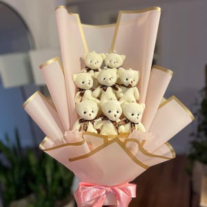 Teddy Bear Bouquet, Plush Teddy Bear Flower Bouquet, Teddy Bear Gift Bouquet, Valentines Day Gift, Gift For Her, Gift Box, Gift Box For Her