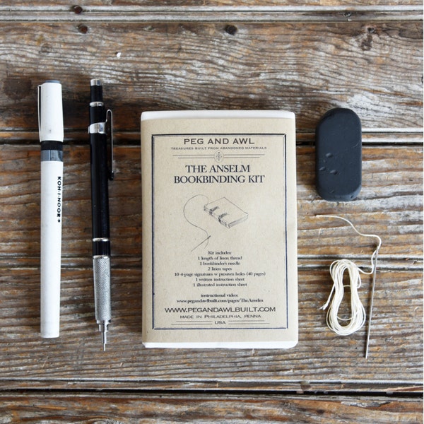 Journal Kit, Bookbinding Kit with Easy Instructions, DIY Craft Kit, Pocket Journal by Peg and Awl | Anselm BB