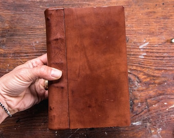 Hard Cover Leather Book Writing Journal, Blank Book, Rustic Journal by Peg and Awl | Harper Tome