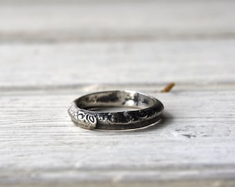 Victorian Style Sterling Silver Ring, Stacking Rings, Band by Peg and Awl | Lotte All the Names