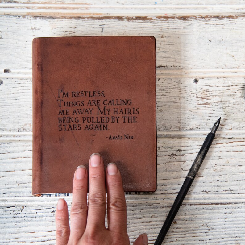 Brown Leather Journal with Handwritten Quote A5 Leather Etsy