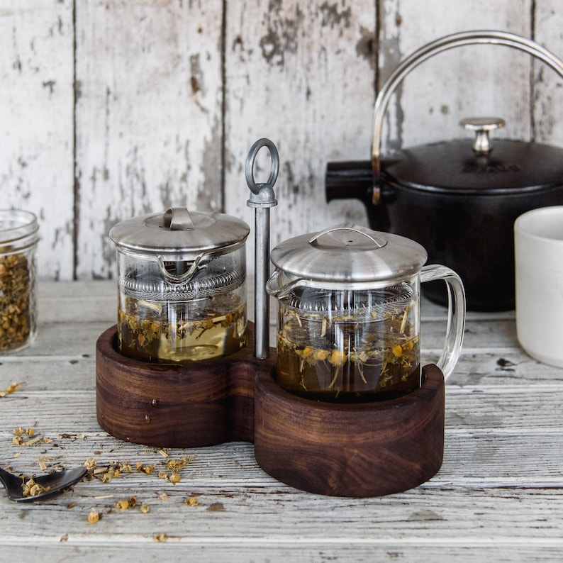 Rishi Tea Caddy Tea Set For Loose Leaf Tea Wood Caddy Self Etsy