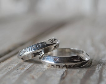 Sterling Silver Ring, Take Your Time Loving Me, Stacking Ring, Silver Jewelry, Mother of the Bride by Peg and Awl