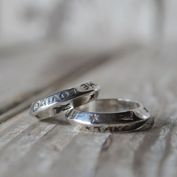 Sterling Silver Ring, Take Your Time Loving Me, Stacking Ring, Silver Jewelry, Mother of the Bride by Peg and Awl