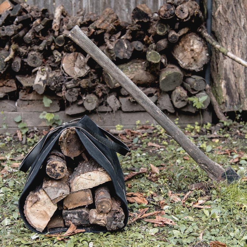Waxed Canvas Log Carrier Waxed Canvas Bag Firewood Carrier Etsy