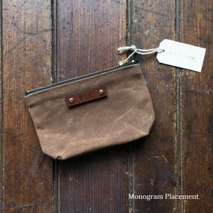 Small Waxed Canvas Zip Pouch, Minimalist Wallet, AirPod Case by Peg and Awl Spender Pouch image 9