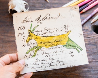 Original Watercolor Painting, Goat Art, Farmhouse Decor, Cottagecore, Foundlings Original Art: Elias