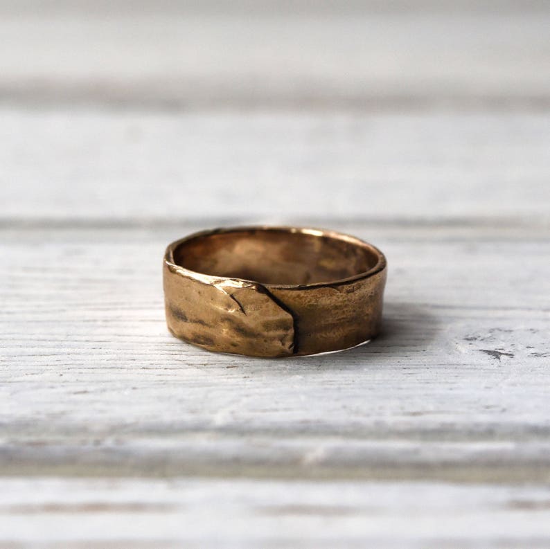 Rustic Ring, Sterling Silver Rings, Stackable Rings, His and Her Promise Rings by Peg and Awl Valene All the Names Bronze