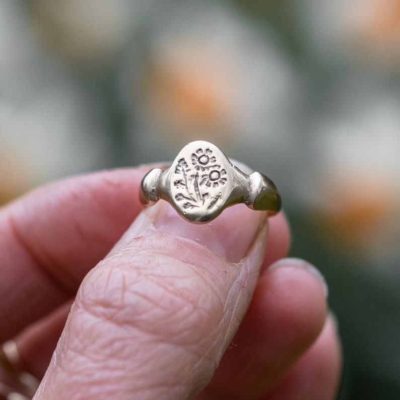 Sterling Silver Floral Ring Flower Ring Nature Etsy