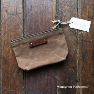 Waxed Canvas Zipper Pouch, Minimalist Wallet, Purse Organization by Peg and Awl Saver Pouch image 9