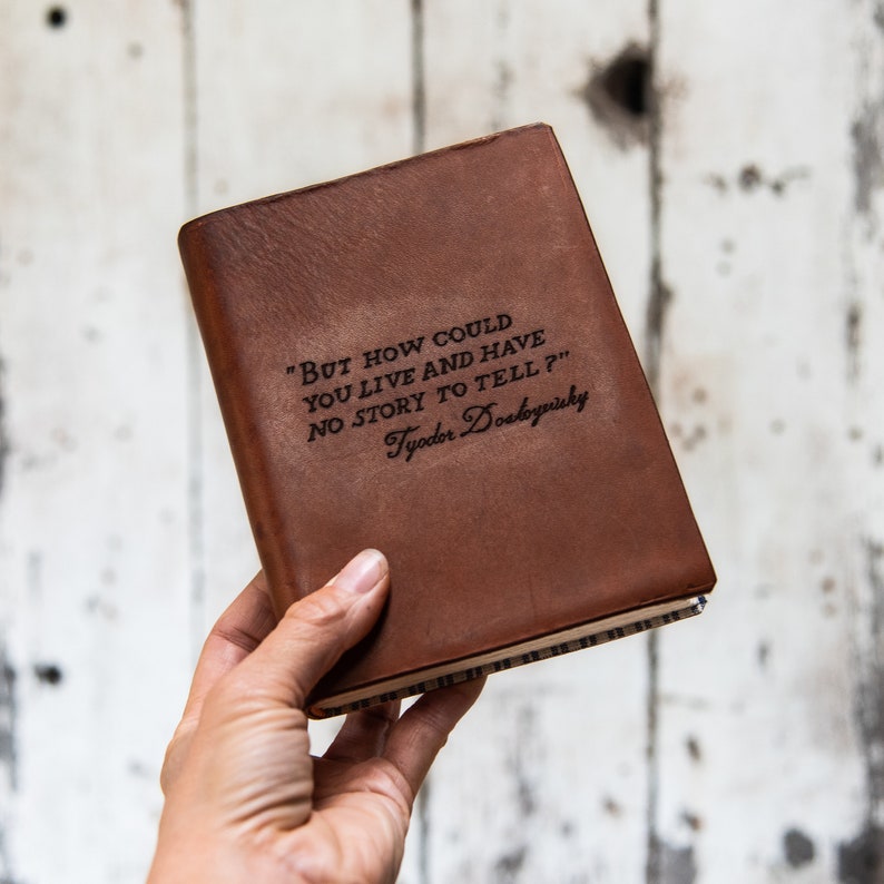 Brown Leather Journal With Handwritten Quote A5 Leather Etsy