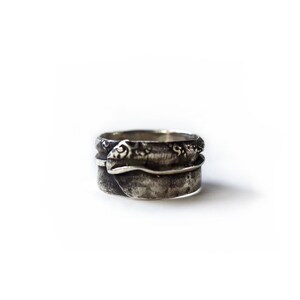 Wide Band Sterling Silver Ring, His and Hers Promise Rings by Peg and Awl Hanta All the Names image 5