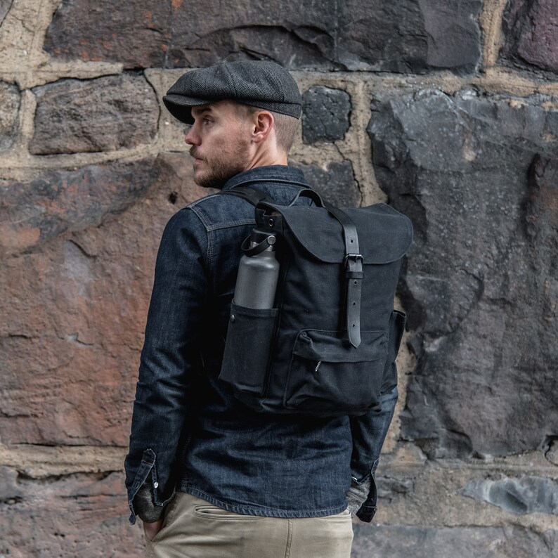 black canvas rucksack