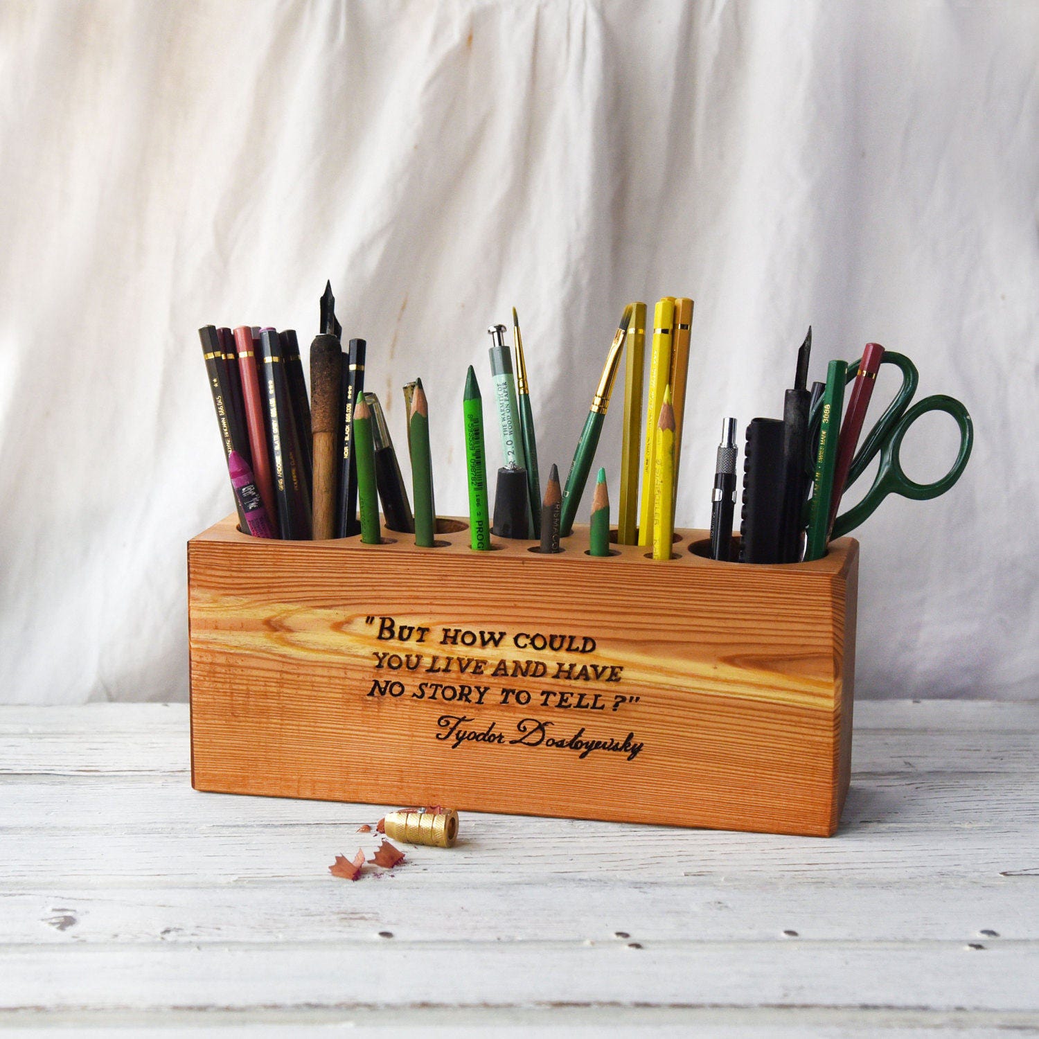 Office & Desk Storage Leather Pencil Holder Vintage Desk Accessory Pen and Pencil Holder