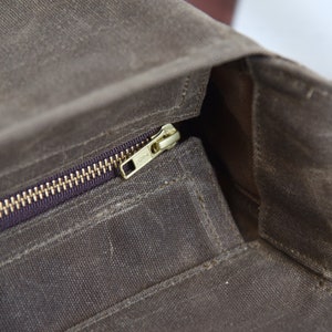 Waxed Canvas Messenger Bag Crossbody Bag Minimalist Bag by - Etsy