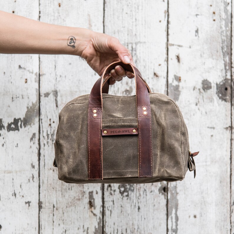 Waxed Canvas Dopp Kit Travel Bag Dopp Kit for Men Makeup Etsy