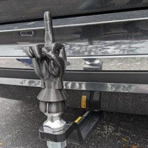 Hand Middle Finger Trailer Tow hook ball / hitch cover