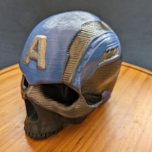 Hand-painted Captain America skull Trailer Tow hook ball / hitch cover