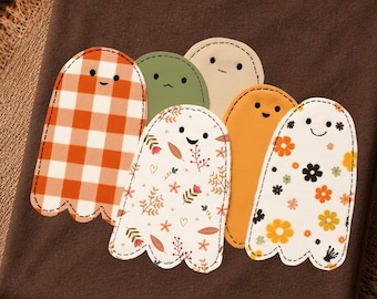 Preppy Floral Ghost PNG, Fall Ghost Sublimation PNG, Cute Ghost Clipart, Floral Patchwork Halloween png, Autumn PNG Bundle