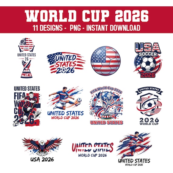World Cup 2026 USA Png Bundle, One Nation One Team Soccer Designs, Football Nations Clipart, USA Canada Mexico