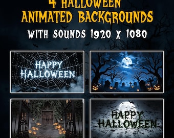 Halloween Video Pack, Spooky Animated Backgrounds, Haunted Pumpkin Glow Loop, Cozy Halloween Night Reels, Party Video Clips