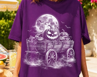 Spooky Pumpkin PNG, Halloween Ghost Pumpkin Shirt Design, Creepy Bat Jack O Lantern Graphic, Gothic Halftone Horror Artwork Tee, DTF png