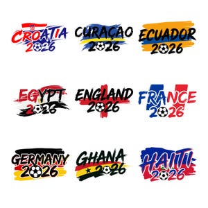World Cup 2026 countries PNG bundle featuring 44 international soccer nation designs in high resolution with transparent background for shirts, stickers, and sublimation