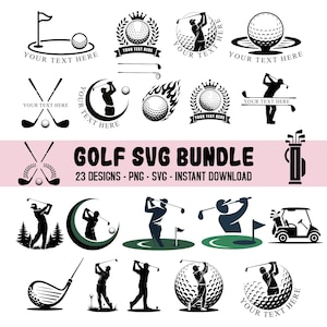 Golf svg bundle, golf monogram svg, golf club png, split monogram png, golf name frame, Cut files for Cricut & Silhouette, golf ball svg