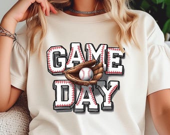 Game Day Baseball PNG, Retro Baseball Mom Sublimation Design, Baseball Mama PNG, Game Day Shirt Design, Sports Fan Digital Download