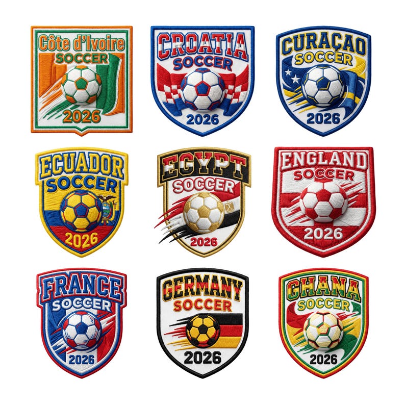 World Cup 2026 National Teams PNG Bundle, International Soccer Country Designs, Football Nations Faux Yarn art Design, USA Canada Mexico.
