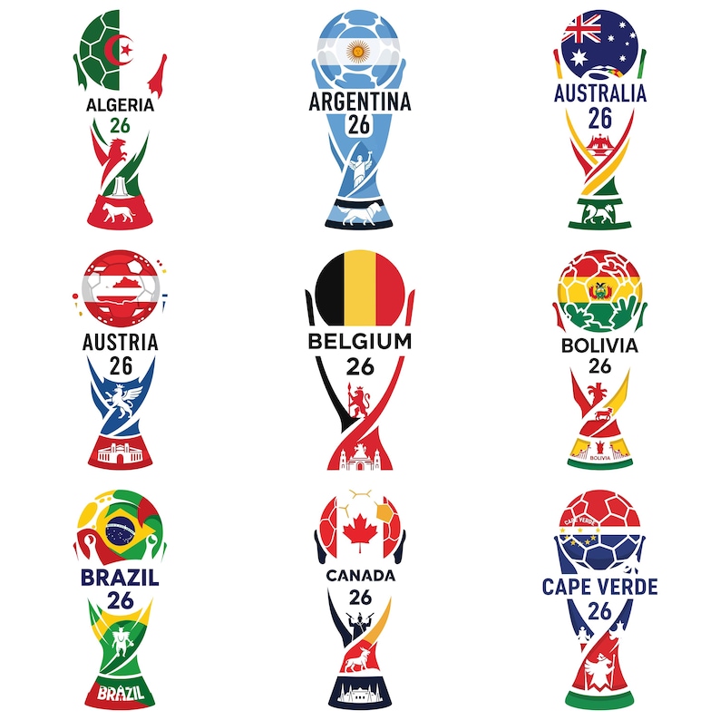World Cup 2026 countries PNG bundle featuring 44 international soccer nation designs in high resolution with transparent background for shirts, stickers, and sublimation