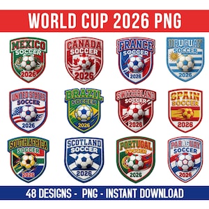 World Cup 2026 National Teams PNG Bundle, International Soccer Country Designs, Football Nations Faux Yarn art Design, USA Canada Mexico.
