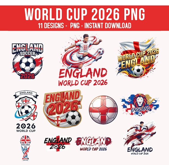 World Cup 2026 England Png Bundle, One Nation One Team Soccer Designs, Football Nations Clipart, USA Canada Mexico