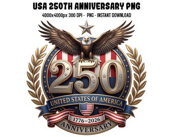 250.º aniversario de EE. UU. PNG, Águila patriota PNG, 1776-2026, Emblema de América 250, Semiquincentenario, 4 de julio PNG, Sublimación PNG