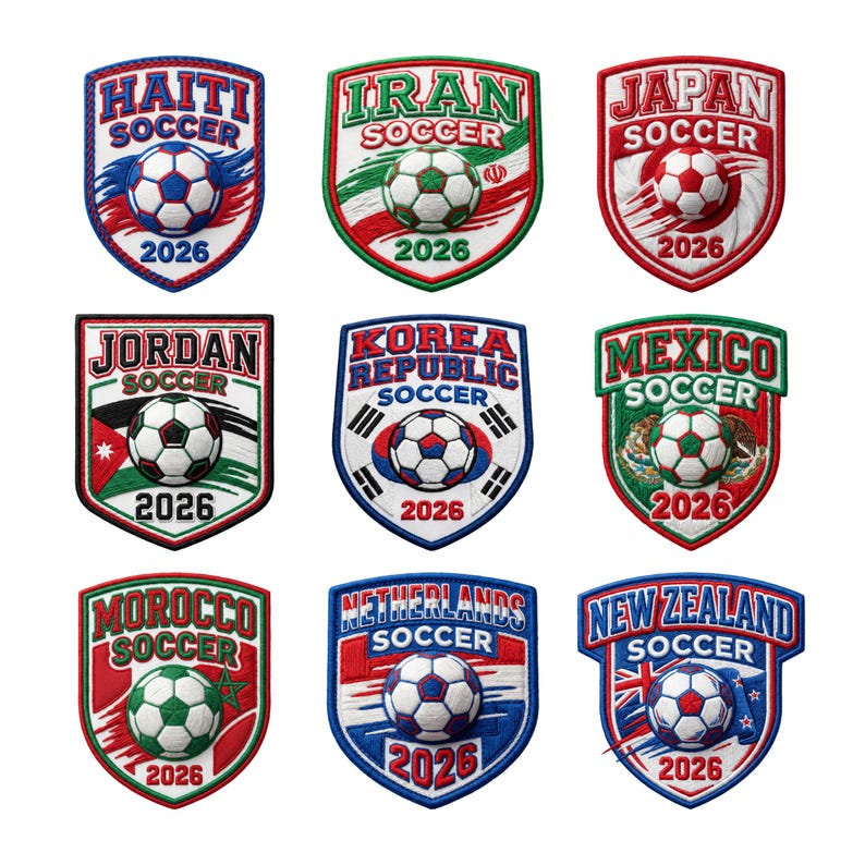 World Cup 2026 National Teams PNG Bundle, International Soccer Country Designs, Football Nations Faux Yarn art Design, USA Canada Mexico.