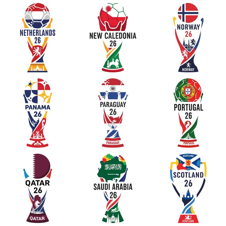 World Cup 2026 countries PNG bundle featuring 44 international soccer nation designs in high resolution with transparent background for shirts, stickers, and sublimation