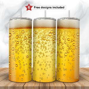 Beer Tumbler Wrap PNG, 20oz Skinny Tumbler Sublimation Design, Frosted Glass Beer Cup, Funny Beer Lover Gift, Digital Download