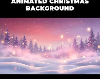 Fundo animado de Natal com neve, cenário digital festivo, cenário digital aconchegante de inverno para escritório em casa, papel de parede virtual para reuniões de equipe.