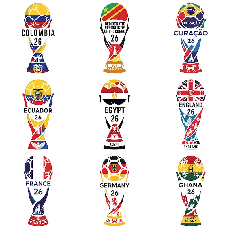 World Cup 2026 countries PNG bundle featuring 44 international soccer nation designs in high resolution with transparent background for shirts, stickers, and sublimation