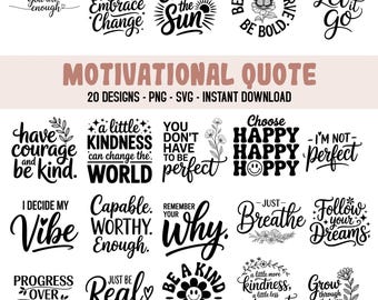 Boho Inspirational SVG PNG Bundle, Kindness Sublimation Designs, Positive Affirmations SVG, Motivational Boho Quotes, Floral Saying Cut File