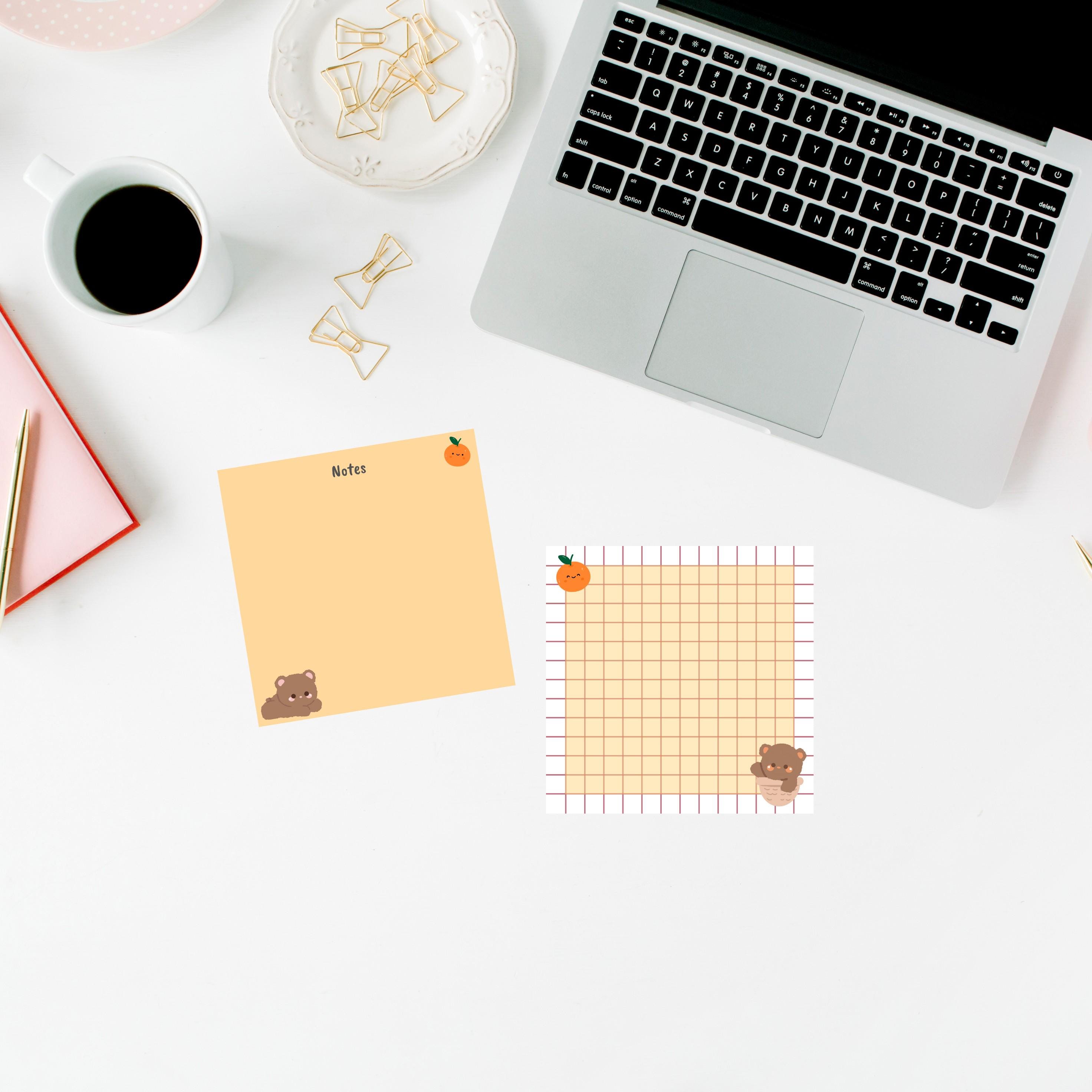 Printable Orange Bear Memo Pad, Instant Download, Notepad, Reminder ...
