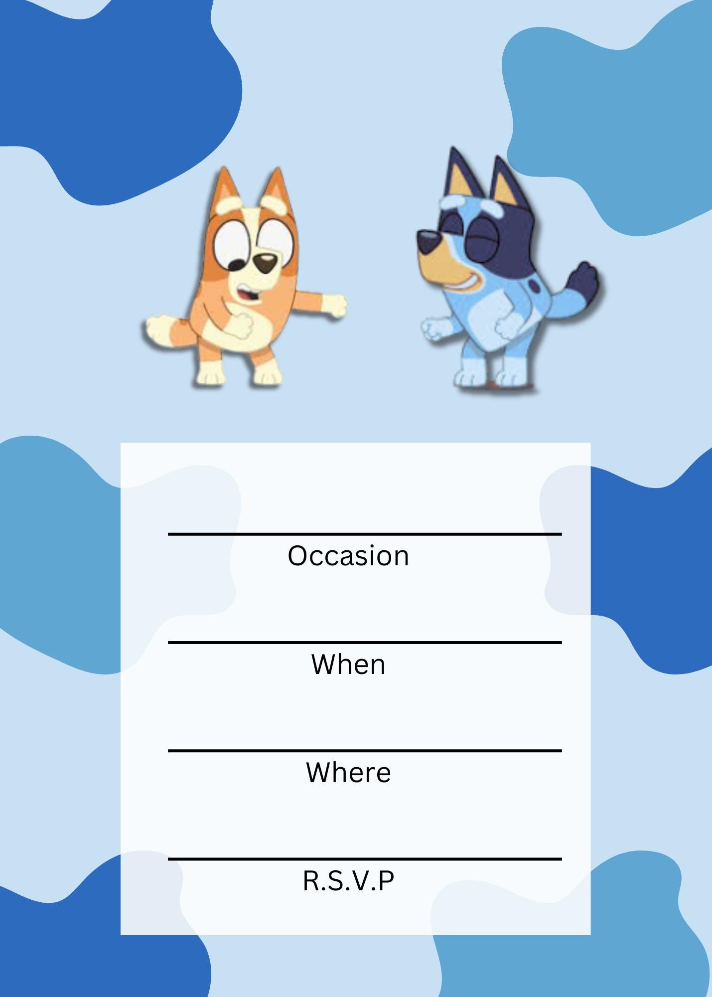 Bluey-Themed Birthday Invitation for Kids