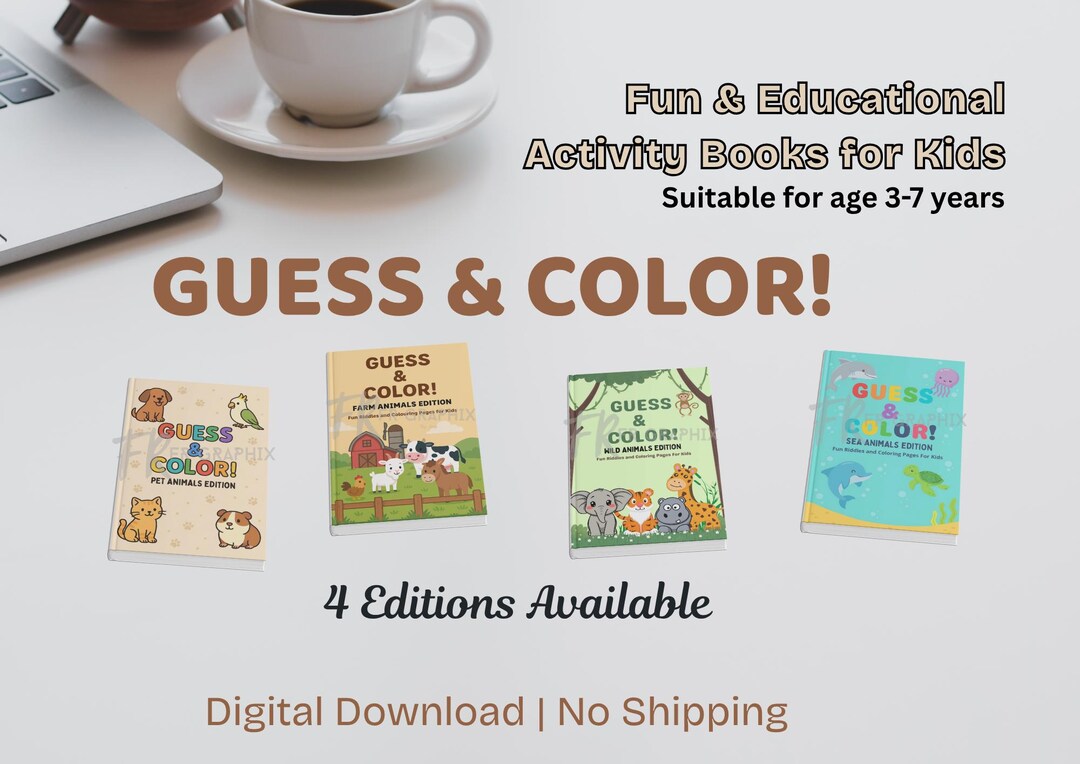 Guess & Color - Fun Riddles and Coloring Book (4 Editions) - Etsy
