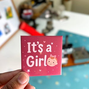 It&#39;s a Girl, Baby Shower, Custom  Fridge Magnets: Custom Photo Gift (2.5x2.5)