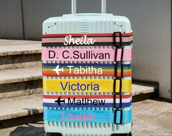 Personalized Luggage Strap, Custom Your Name Luggage Strap,Suitcase Safe Luggage Belt,Personalised Bag Strap for Travel,Woven Luggage Straps