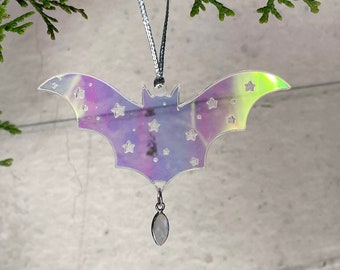 Iridescent Bat Ornament - Spooky Christmas Tree