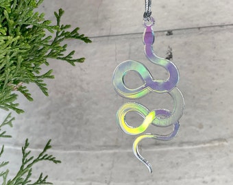 Iridescent Snake Ornament - Spooky Christmas Tree